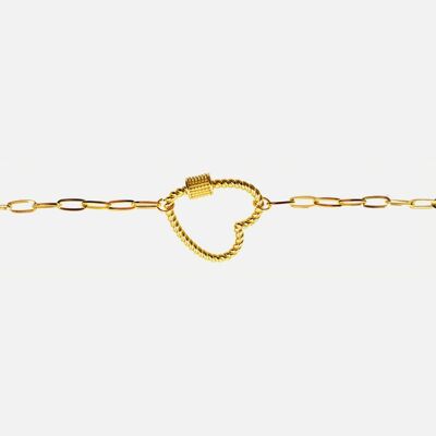 Bracelets - Bracelet Acier Inoxydable Coeur Torsadé - 15806