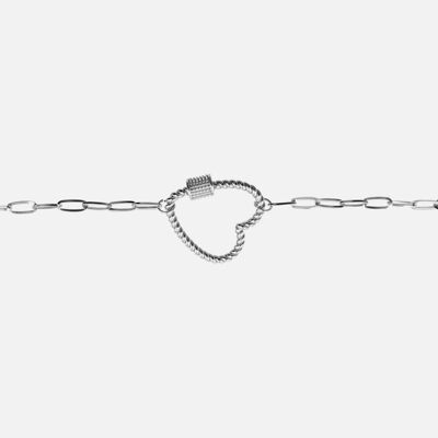 Bracelets - Bracelet Acier Inoxydable Coeur Torsadé - 15807