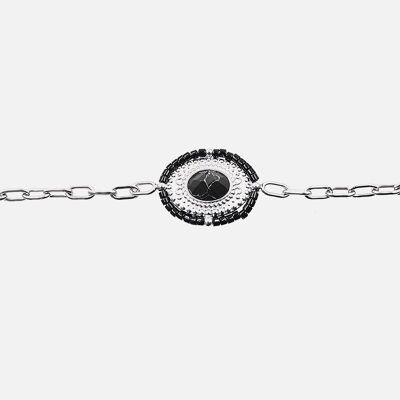 Bracelets - Bracelet Acier Inoxydable Ovale Perles - 15854