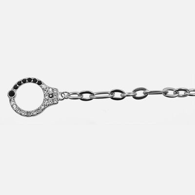 Bracelets - Bracelet Acier Inoxydable Menottes Strass - 16026