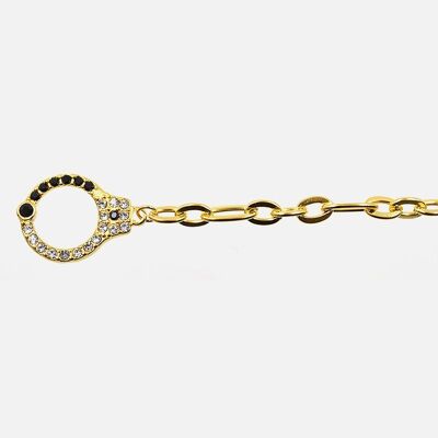 Bracelets - Bracelet Acier Inoxydable Menottes Strass - 16027