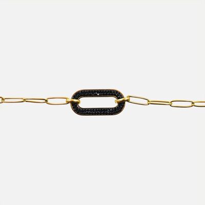 Bracelets - Bracelet Acier Inoxydable Ovale Strass - 16139