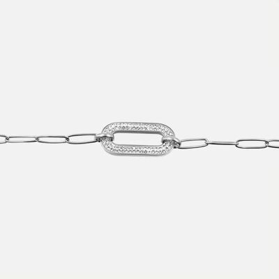 Bracelets - Bracelet Acier Inoxydable Ovale Strass - 17086