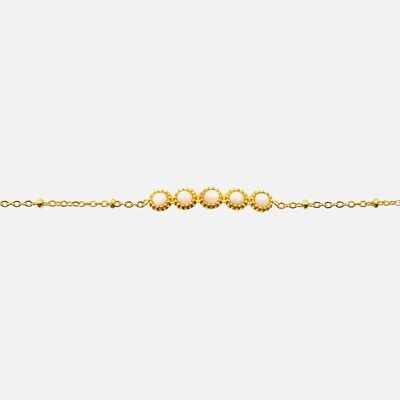 Bracelets - Bracelet Acier Inoxydable Bande de 5 Perles - 16141