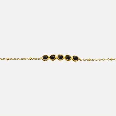 Bracelets - Bracelet Acier Inoxydable Bande de 5 Perles - 16142