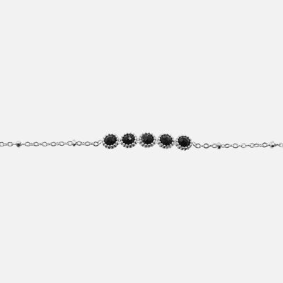 Bracelets - Bracelet Acier Inoxydable Bande de 5 Perles - 17081