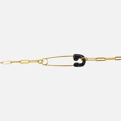 Bracelets - Bracelet Acier Inoxydable Trombone Strass - 16130