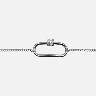 Bracelets - Bracelet Acier Inoxydable Ovale Strass - 16212