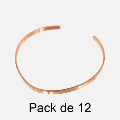 Bracelets - Pack De 12 Bracelets en Acier Inoxydable Simple - 17985