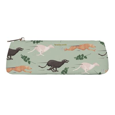 Pencil case Fast Dogs Friends made of vegan leather