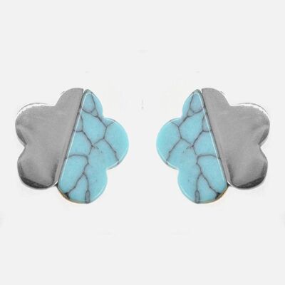 Boucles d'oreilles - Boucles D'oreilles Acier Inoxydable Trèfle Et Pierre - 2803