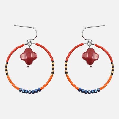 Boucles d'oreilles - Boucles d'oreilles Acier Inoxydable Cercle de Perles - 8807