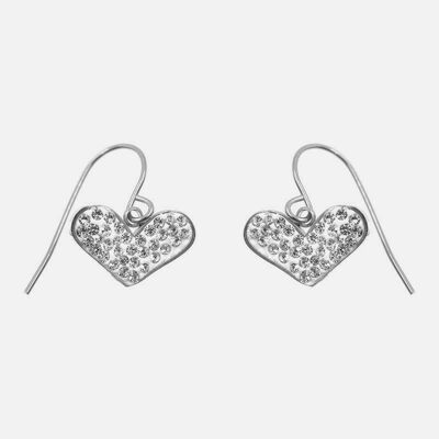 Boucles d'oreilles - Boucles d'oreilles Acier Inoxydable Coeur Strass - 8781