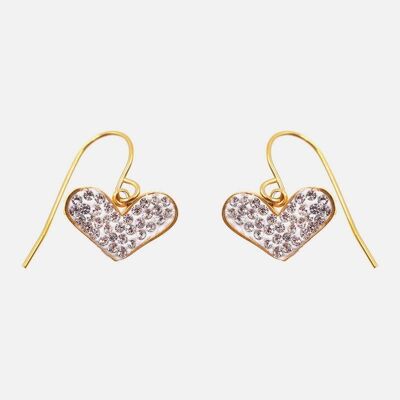 Boucles d'oreilles - Boucles d'oreilles Acier Inoxydable Coeur Strass - 8782