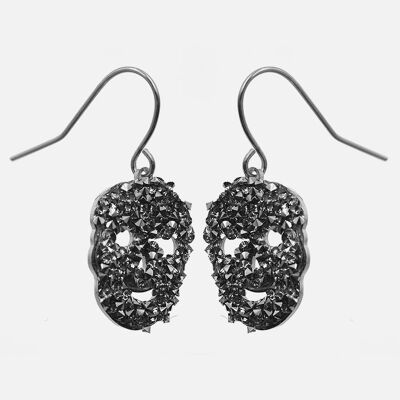 Boucles d'oreilles - Boucles d'oreilles Acier Inoxydable Tête de Mort Strass - 16003