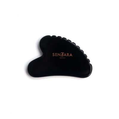 Cuore dentato di ossidiana nera Gua Sha - Strumenti di massaggio