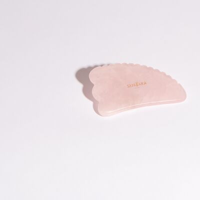 Cuerno de dientes de cuarzo rosa Gua Sha - Herramientas de masaje