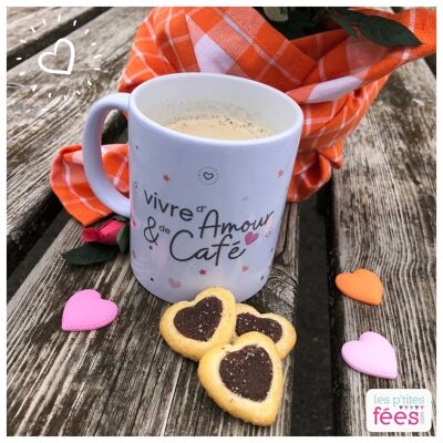 MUG "vivre d'amour et de café" (St Valentin)