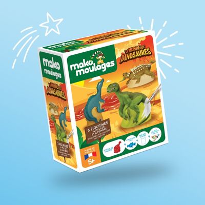 Kit créatif mako moulages 3 moules - Le monde des dinosaures