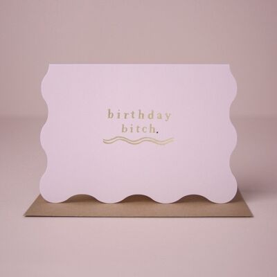 Tarjetas de cumpleaños "Perra de cumpleaños" | Lámina dorada de lujo | Tarjetas de cumpleaños femeninas | Tarjetas de felicitación