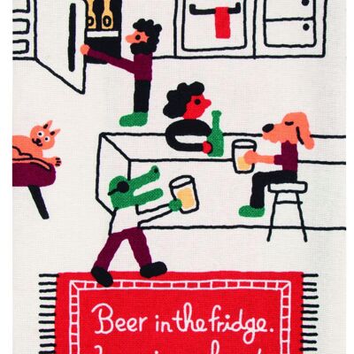 Bière dans le torchon du réfrigérateur