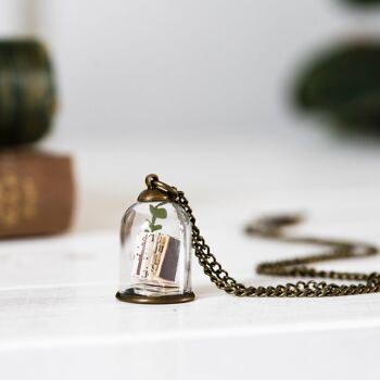 Collier bibliothèque papier, pendentif livre miniature fait main 4