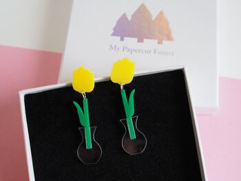 Boucles d'oreilles pendantes tulipe acrylique 2