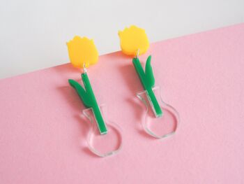 Boucles d'oreilles pendantes tulipe acrylique 4