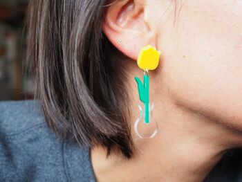 Boucles d'oreilles pendantes tulipe acrylique 7