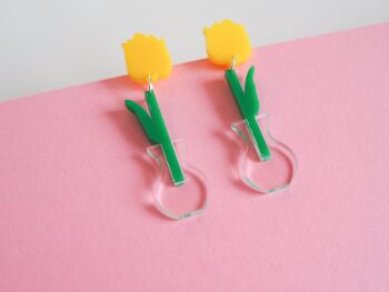 Boucles d'oreilles pendantes tulipe acrylique 8
