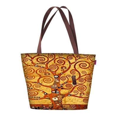 Borsa A Spalla Golden Tree In Canvas Linea Holiday Bertoni