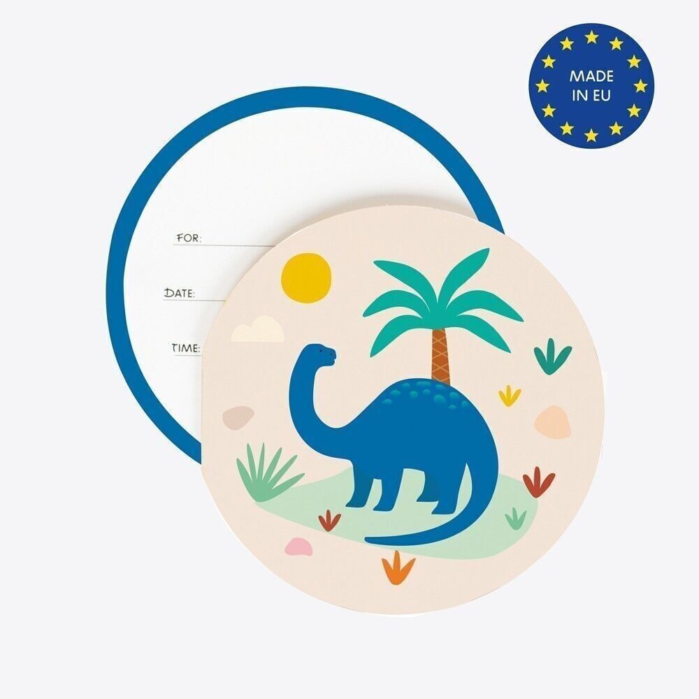 8 biglietti d'invito: dinosauro 2
