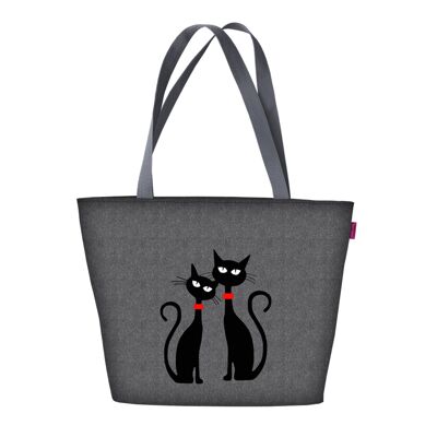 Borsa A Spalla Gatti Neri En Toile Linea Holiday Bertoni