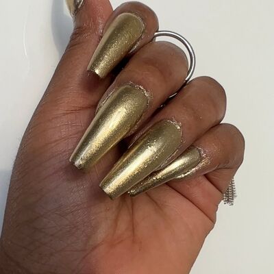 Chrome Nail Powder | Nail Polish Powder Gold