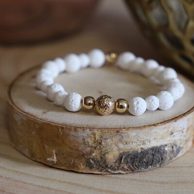 Lava stone and hematite ladies bracelet