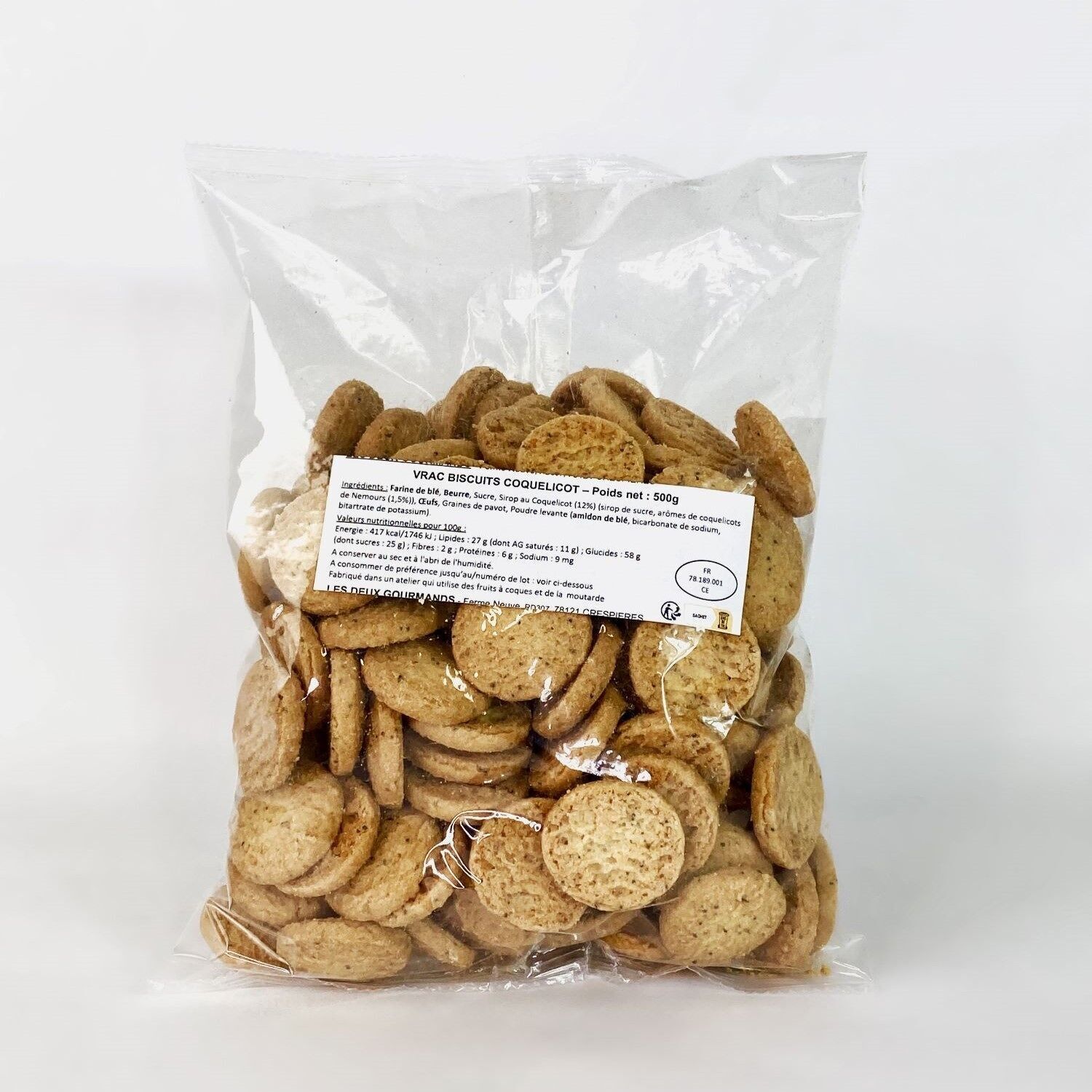 BISCUITS AU COQUELICOT - en VRAC  (4 sachets de 500 g)