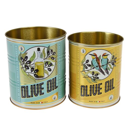 Storage tins (set of 2) - Olive oil