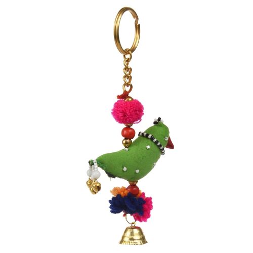 Recycled cloth parrot keyring