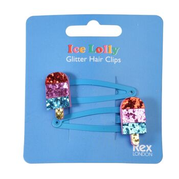 Barrettes à cheveux scintillantes (lot de 2) - Ice lolly 3