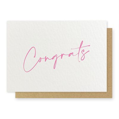 Congrats neon pink card