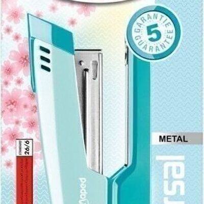 UNIVERSAL METAL PASTEL HALF STAPLER 24-26/6+400 BLISTER STAPLES