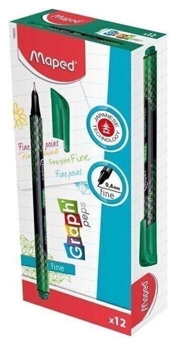 FEUTRE FIN GRAPHPEPS DECO VERT BOITE X12 1