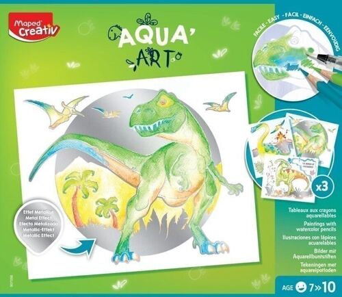 Activités artisanales et artistiques - Kit d'activité aquarelle - Aquarelles - Aqua'Art Dinosaures - Maped Creativ