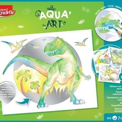Actividades artesanales y artísticas - Kit de actividades de acuarela - Acuarelas - Dinosaurios Aqua'Art - Maped Creativ