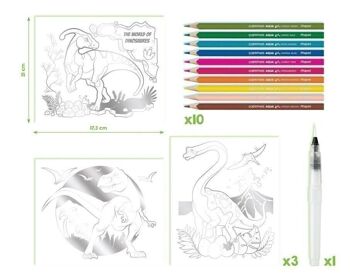 Activités artisanales et artistiques - Kit d'activité aquarelle - Aquarelles - Aqua'Art Dinosaures - Maped Creativ 3