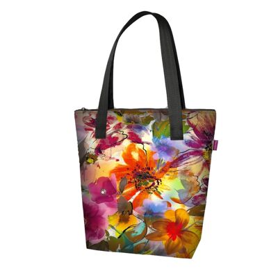 Garden Shoulder Bag In Canvas Vivà Line Bertoni