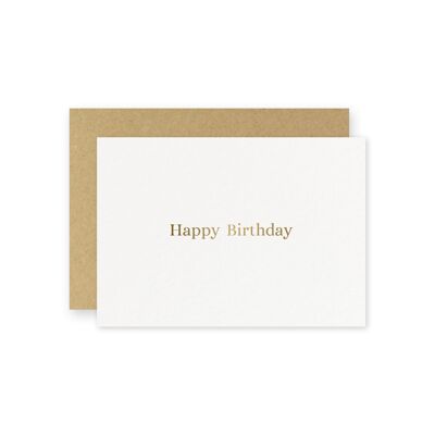 Happy Birthday mini card gold