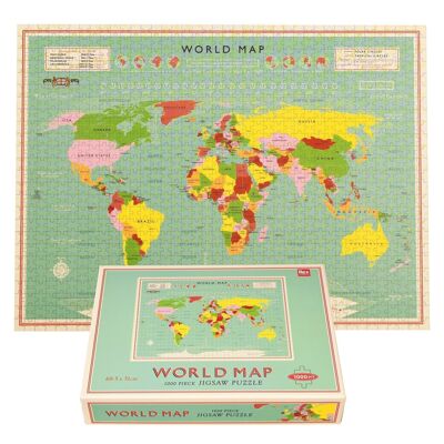 Puzzle (1000 pièces) - Carte du monde