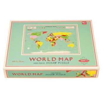 Puzzle (1000 pièces) - Carte du monde 2
