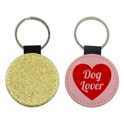KEYRINGS, DOG LOVER HEART PRINT BY THE GIRL NEXT DRAW
